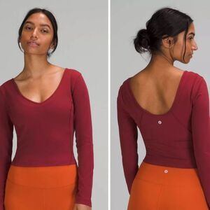 Lululemon Women’s 8 Align Long Sleeve Mulled Wine Buttery Soft Minimalist‎ New